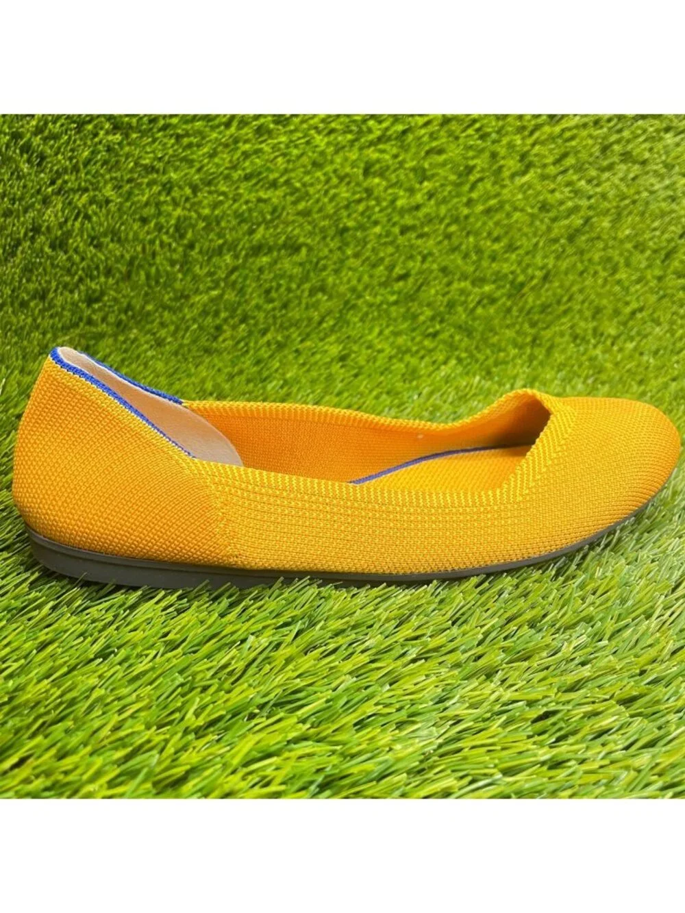Rothy's The Flat Womens Size 8 Yellow Casual Classic Slip On Ballet Flats Shoes
